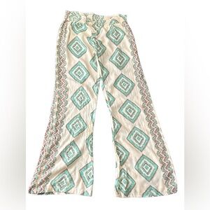 Boho Patterned Wide-Leg Pants